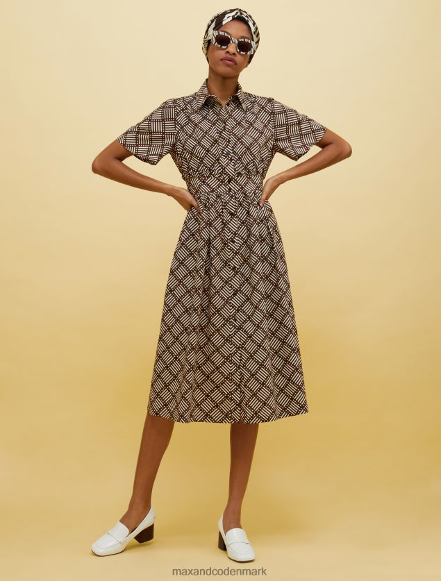 Kvinder mennesker, steder, farve skjortekjole MAX&Co. brunt mønster B2Z2T6128 beklædning