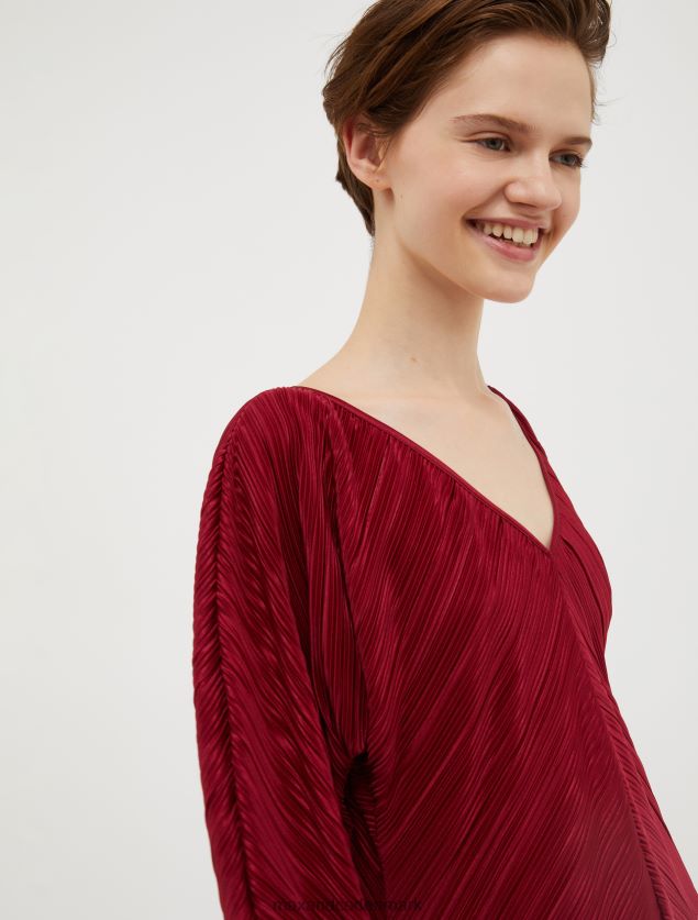 Kvinder mikro-plisseret jersey kjole MAX&Co. bordeaux B2Z2T641 beklædning