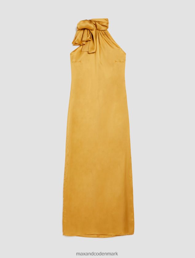 Kvinder off-the-shoulder satin kjole MAX&Co. sennep B2Z2T610 beklædning