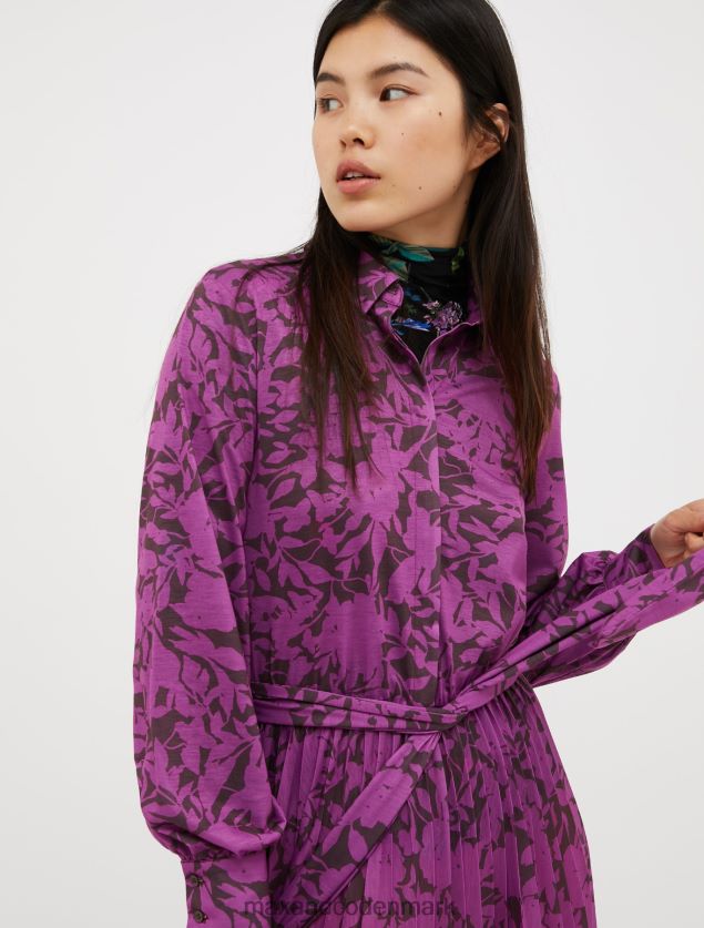 Kvinder oversized blomstret skjortekjole MAX&Co. blåregn B2Z2T6112 beklædning