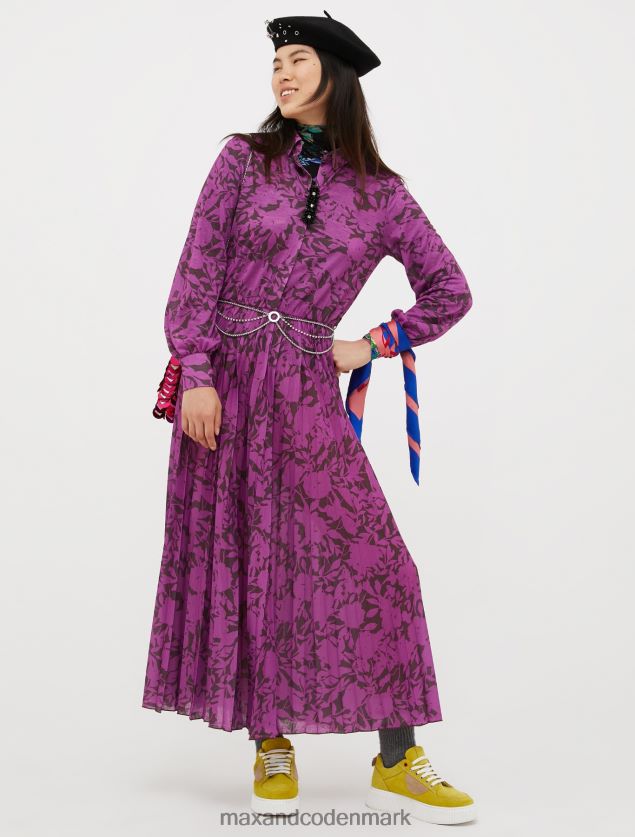 Kvinder oversized blomstret skjortekjole MAX&Co. blåregn B2Z2T6112 beklædning