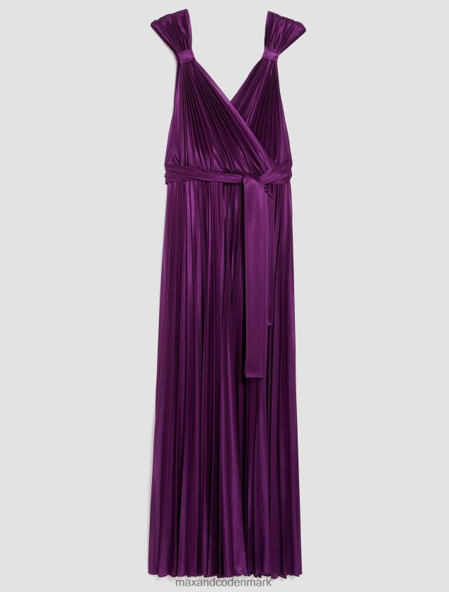 Kvinder plisseret jersey maxi kjole MAX&Co. bordeaux B2Z2T6136 beklædning