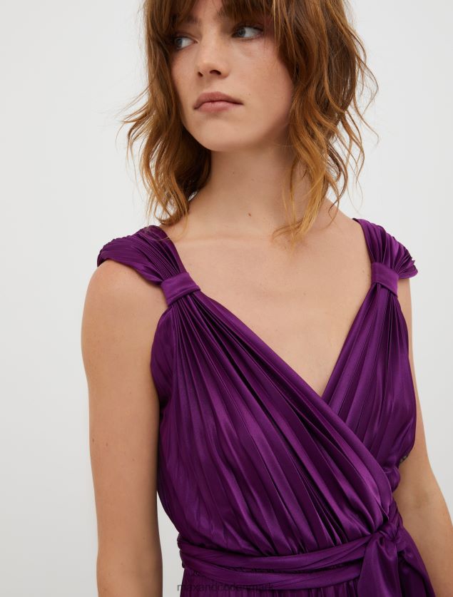 Kvinder plisseret jersey maxi kjole MAX&Co. bordeaux B2Z2T6136 beklædning