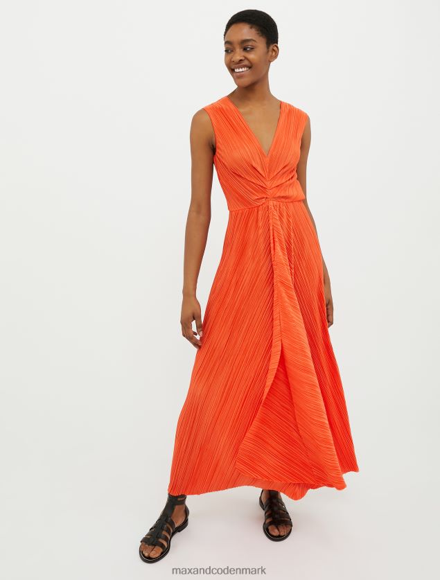 Kvinder plisseret midikjole i jersey MAX&Co. rust B2Z2T614 beklædning