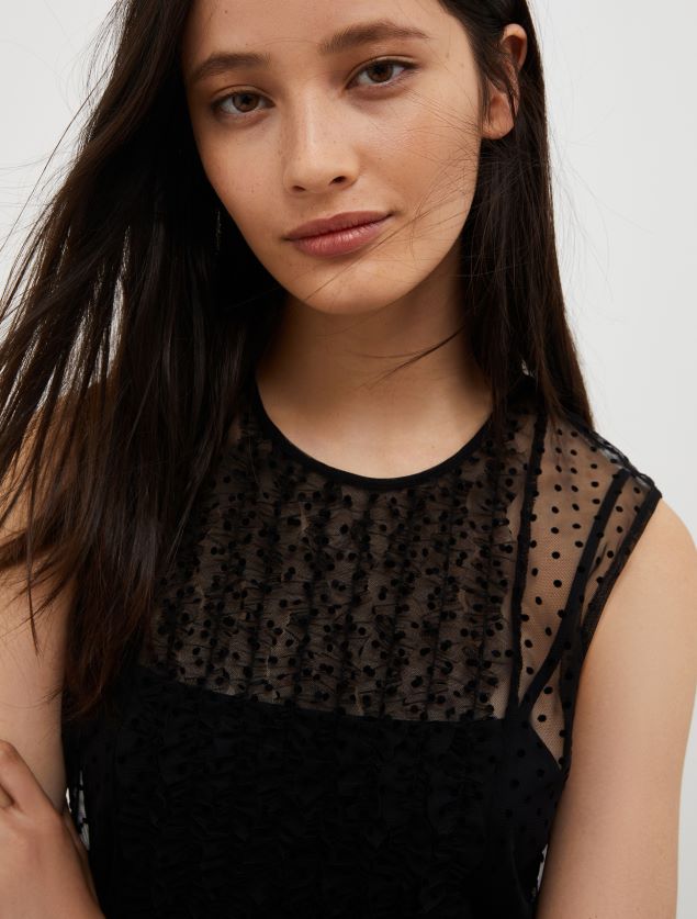 Kvinder plumetis tyl kjole MAX&Co. sort B2Z2T639 beklædning