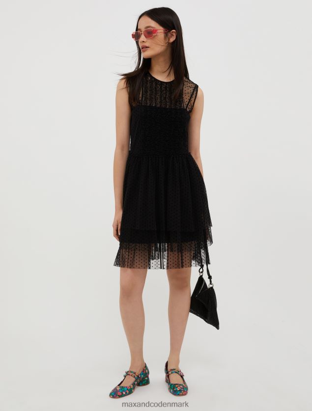 Kvinder plumetis tyl kjole MAX&Co. sort B2Z2T639 beklædning
