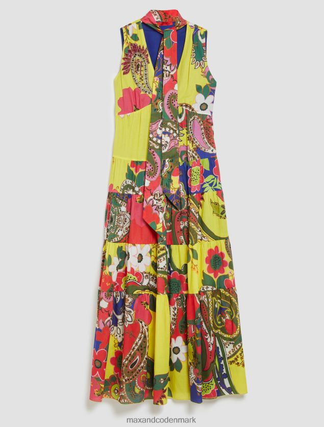 Kvinder printet voile maxi kjole MAX&Co. marineblåt mønster B2Z2T664 beklædning