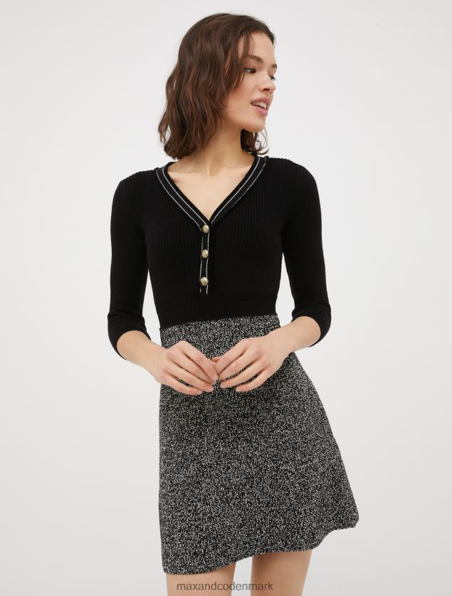 Kvinder rib strik kjole MAX&Co. sort B2Z2T6119 beklædning