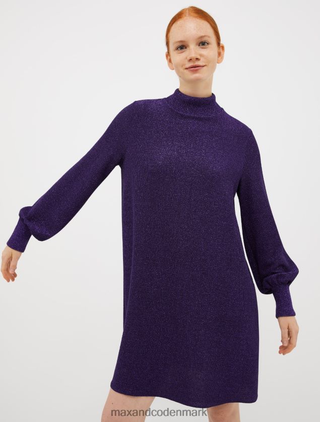 Kvinder ribbet lurex skiftekjole MAX&Co. lilla B2Z2T6121 beklædning