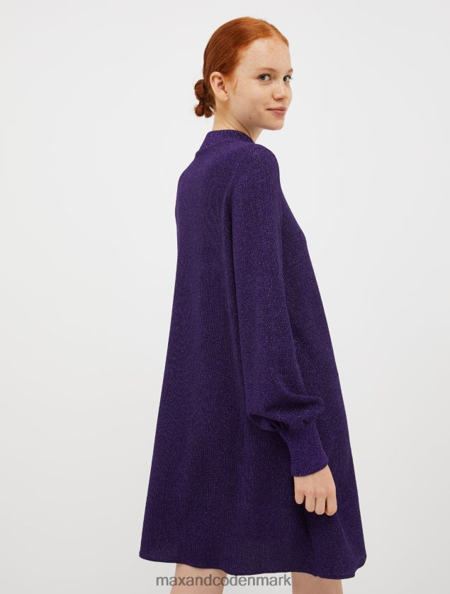 Kvinder ribbet lurex skiftekjole MAX&Co. lilla B2Z2T6121 beklædning