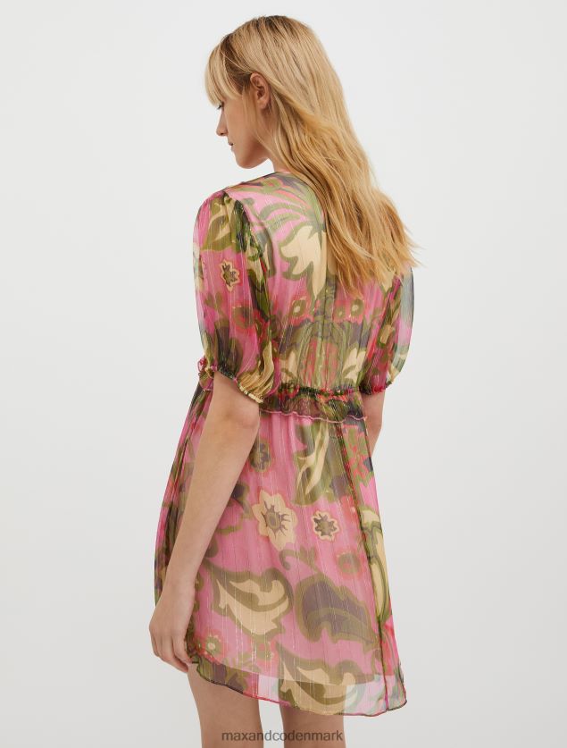 Kvinder silke-crepon minikjole MAX&Co. gammelt rosenmønster B2Z2T616 beklædning