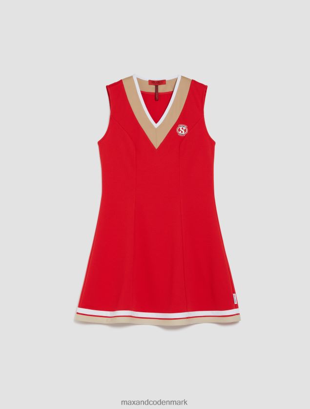 Kvinder superga bomuld-pique kjole MAX&Co. rød B2Z2T6127 beklædning