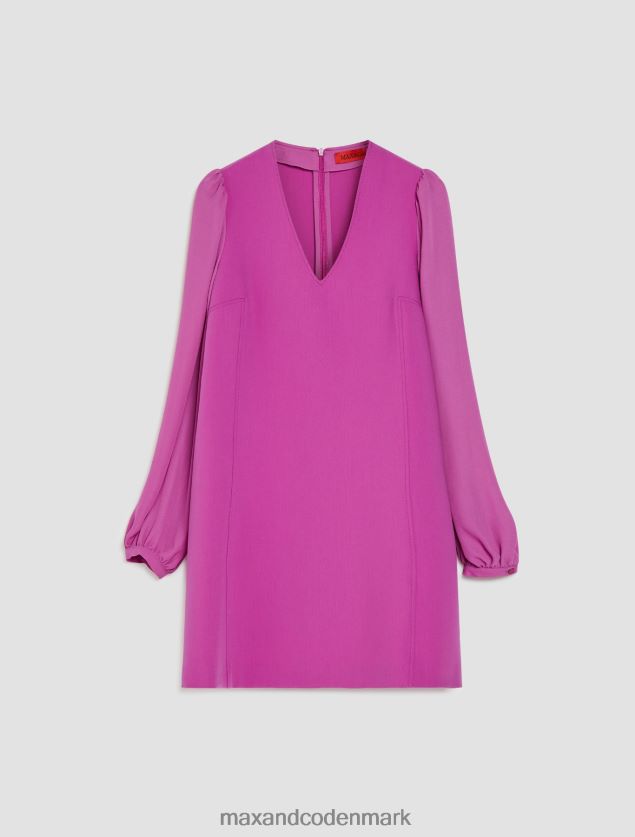 Kvinder tunikakjole med puffede ærmer MAX&Co. fuchsia B2Z2T684 beklædning