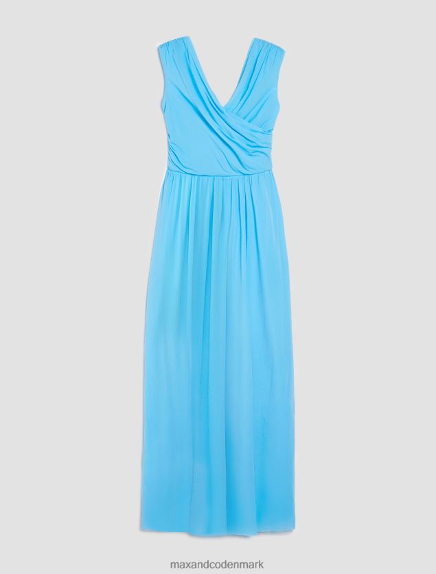 Kvinder tyl jersey maxi kjole MAX&Co. lyseblå B2Z2T6124 beklædning