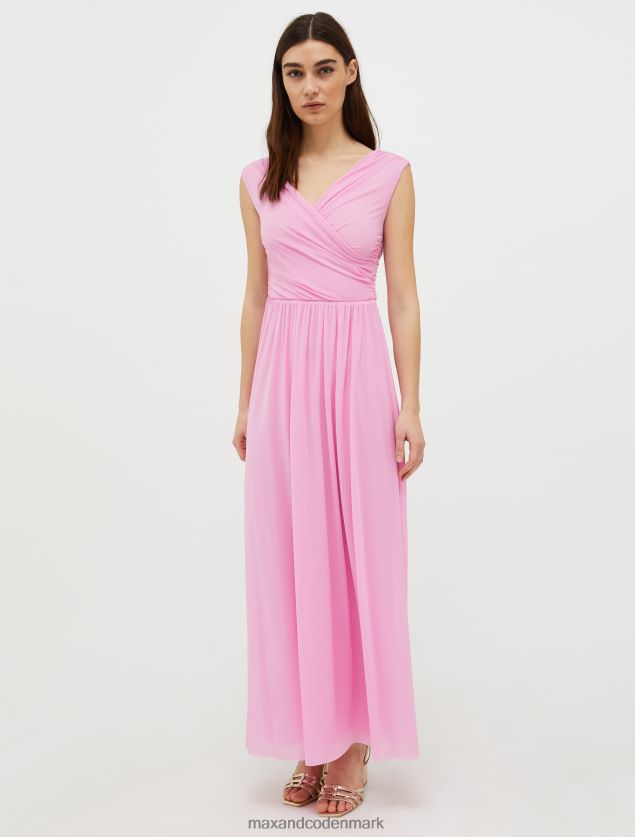 Kvinder tyl jersey maxi kjole MAX&Co. lyserød B2Z2T6123 beklædning