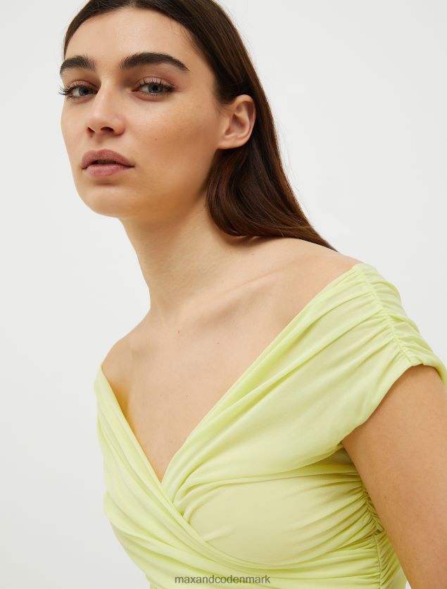 Kvinder tyl jersey maxi kjole MAX&Co. solskinsgul B2Z2T6125 beklædning