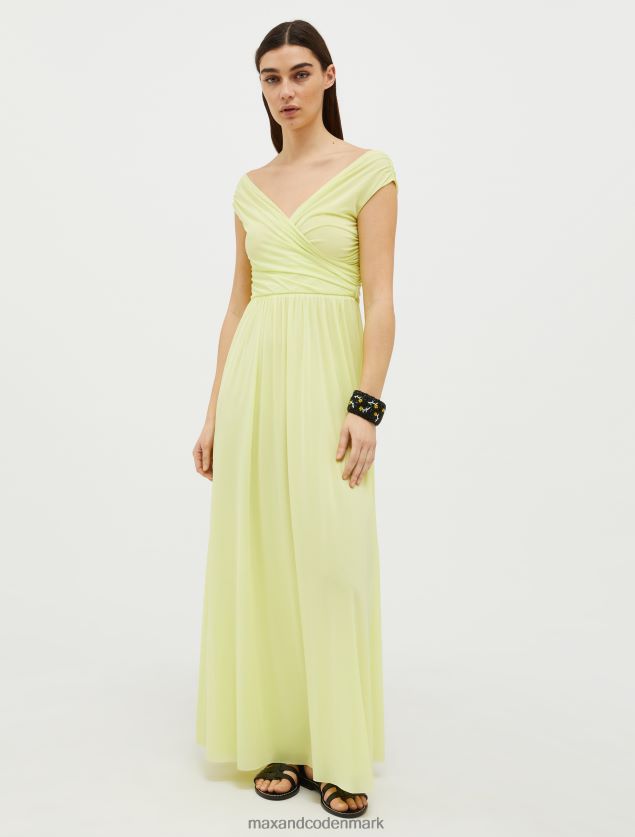 Kvinder tyl jersey maxi kjole MAX&Co. solskinsgul B2Z2T6125 beklædning