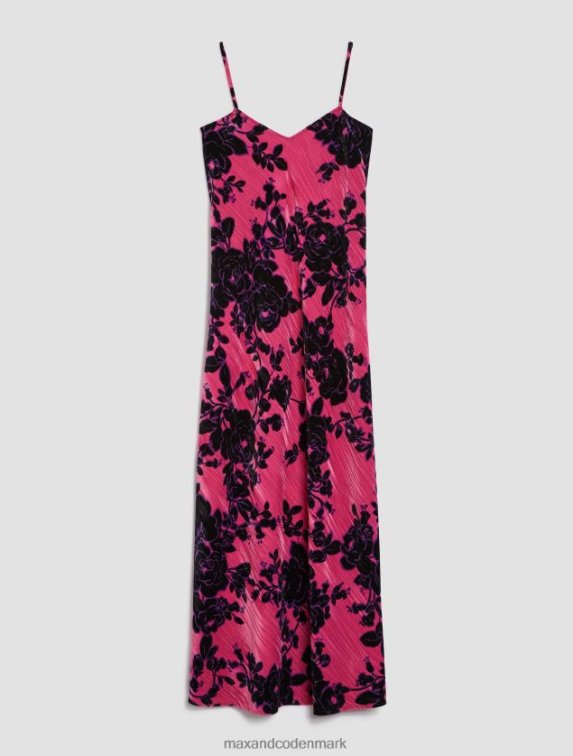 Kvinder underkjole i knust fløjl MAX&Co. fuchsia mønster B2Z2T62 beklædning