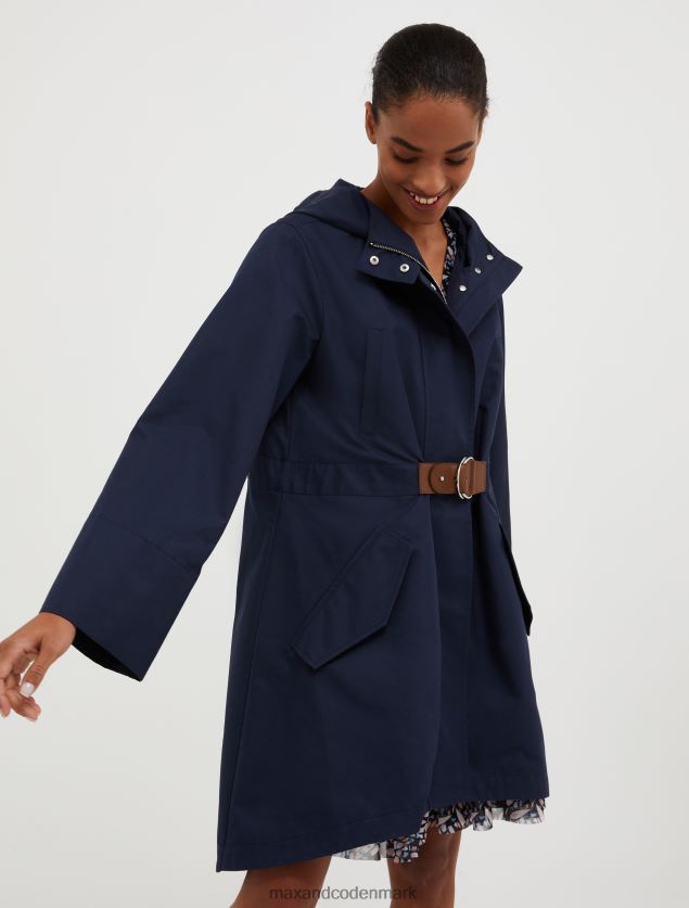 Kvinder Parka med hætte i bomuld og gabardin MAX&Co. midnatsblå B2Z2T6813 beklædning