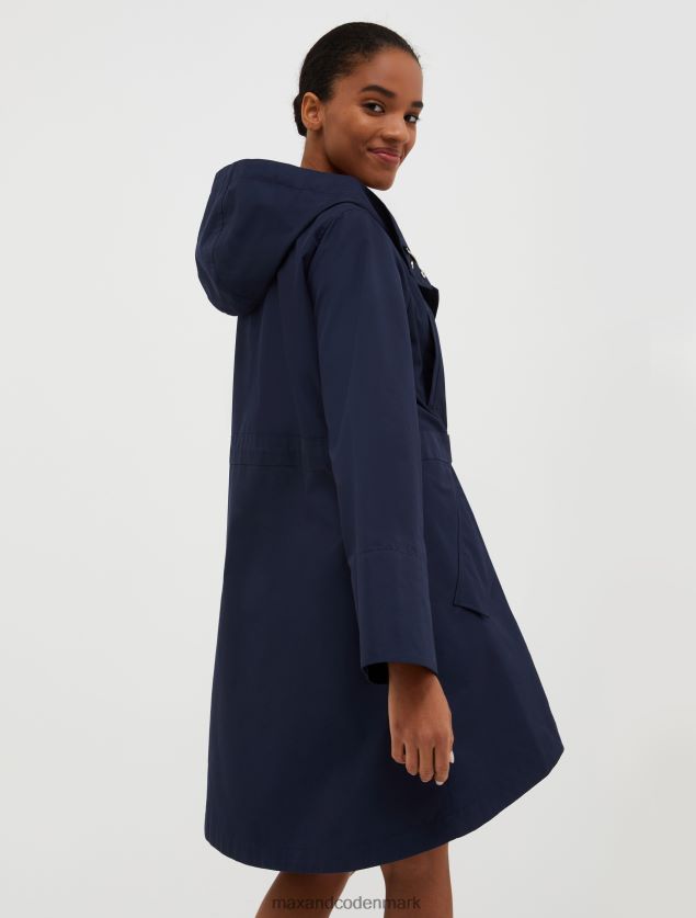Kvinder Parka med hætte i bomuld og gabardin MAX&Co. midnatsblå B2Z2T6813 beklædning