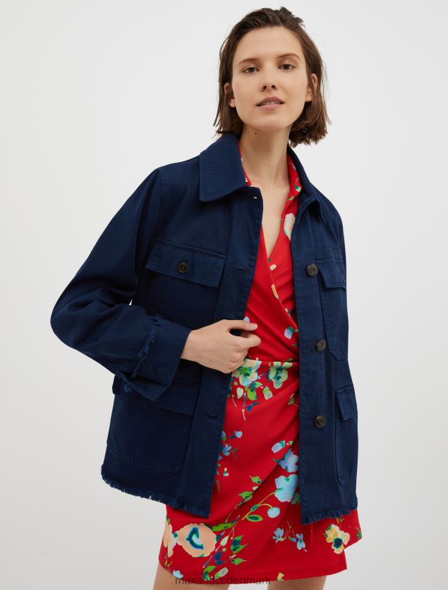 Kvinder bomuldsborefeltjakke MAX&Co. midnatsblå B2Z2T6809 beklædning