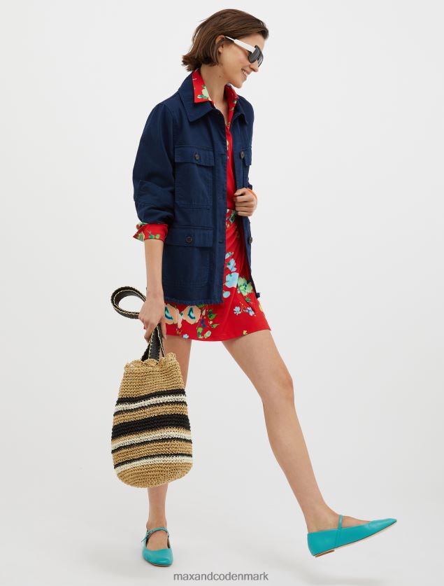 Kvinder bomuldsborefeltjakke MAX&Co. midnatsblå B2Z2T6809 beklædning