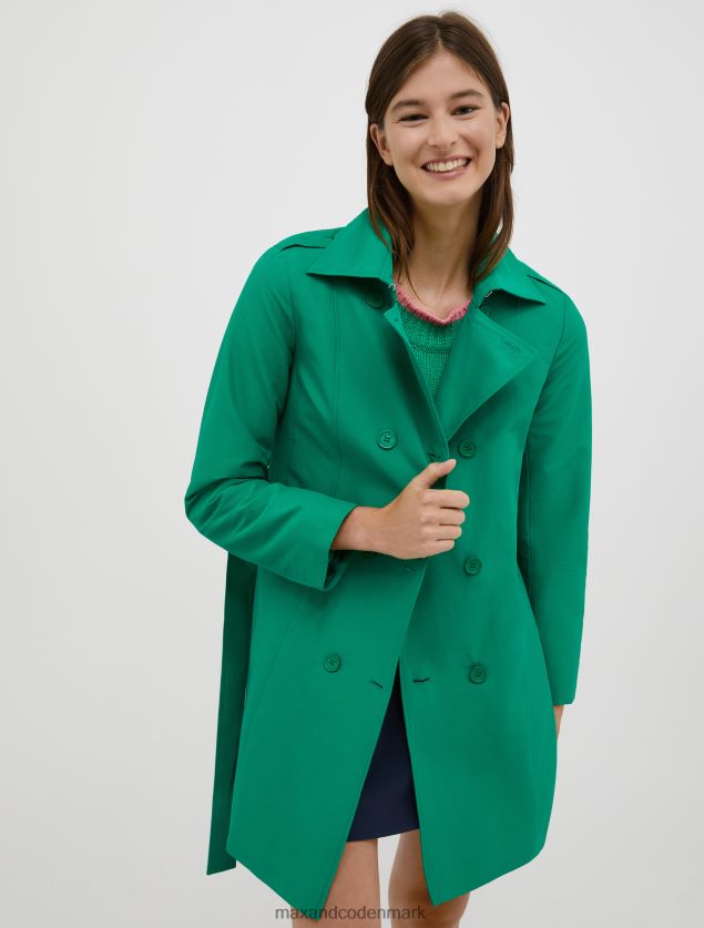 Kvinder dobbeltradet trenchcoat MAX&Co. Smaragd grøn B2Z2T6822 beklædning