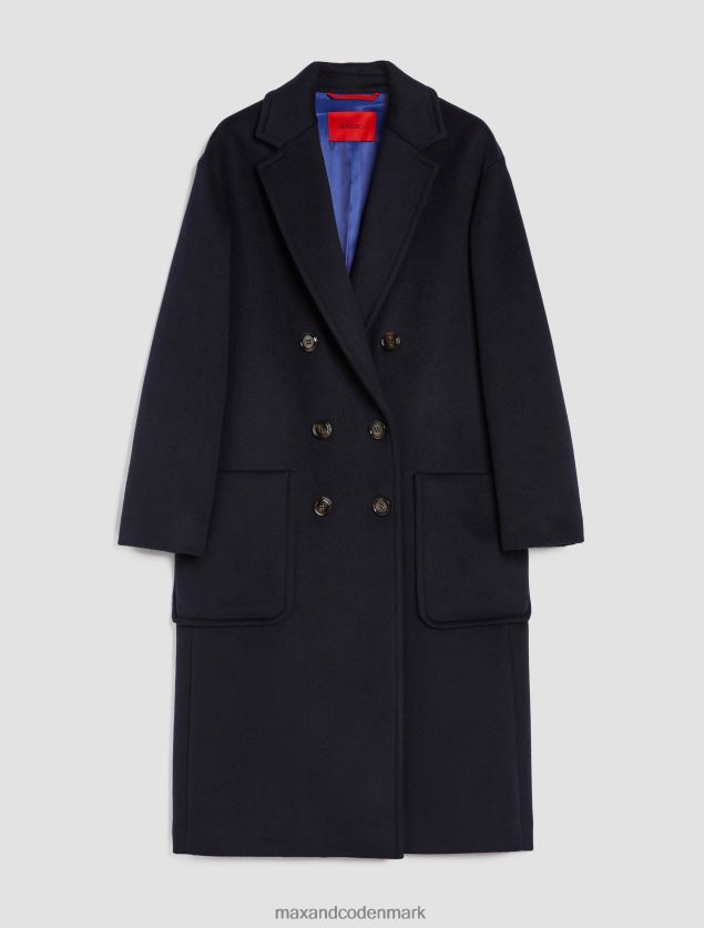 Kvinder dobbeltsidet bredstoffrakke MAX&Co. Marine blå B2Z2T6874 beklædning