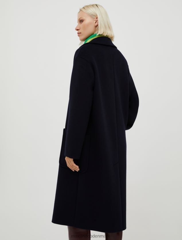 Kvinder dobbeltsidet bredstoffrakke MAX&Co. Marine blå B2Z2T6874 beklædning