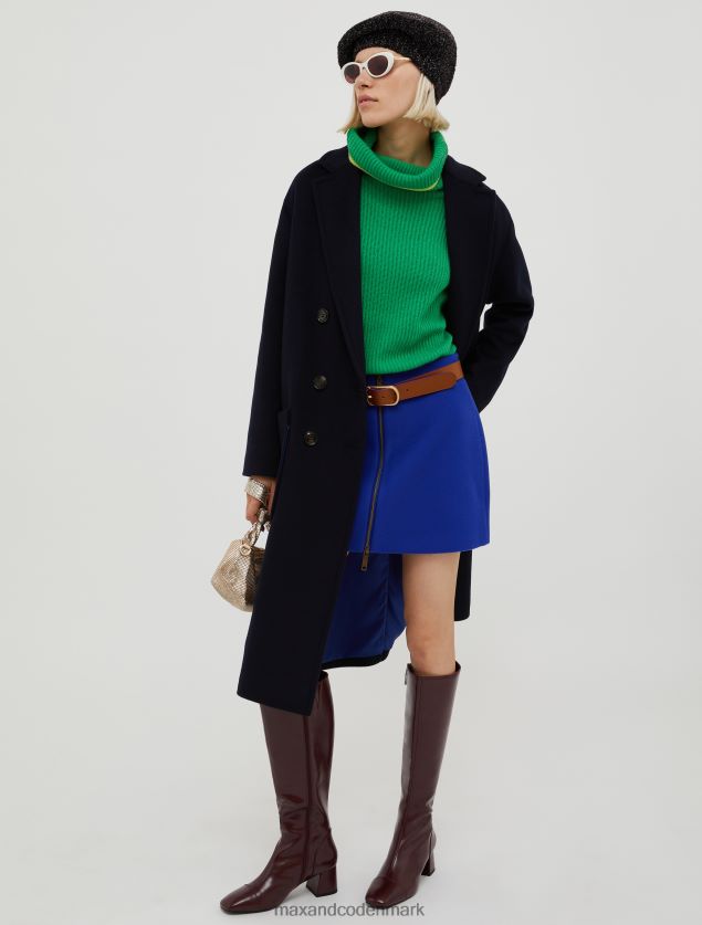 Kvinder dobbeltsidet bredstoffrakke MAX&Co. Marine blå B2Z2T6874 beklædning