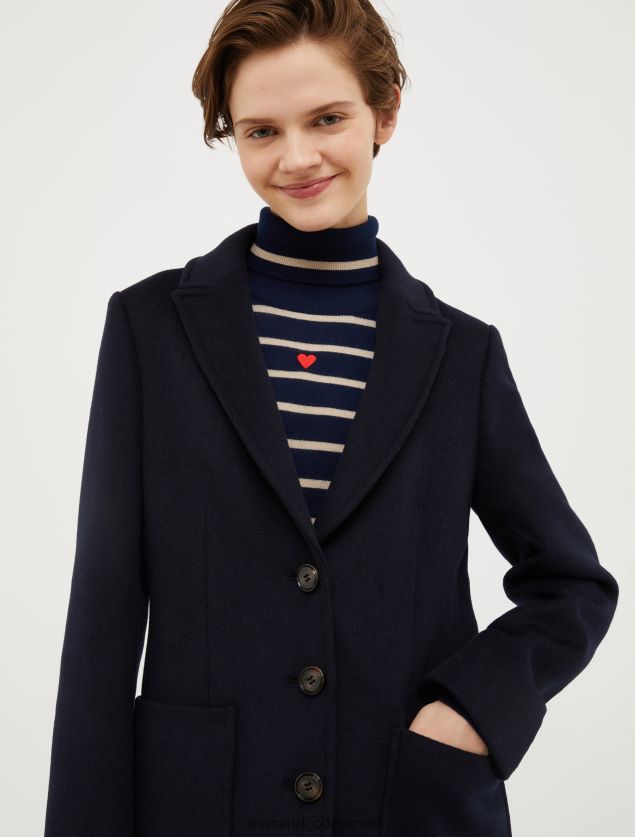 Kvinder dobbeltsidet uldblandingsfrakke MAX&Co. Marine blå B2Z2T6873 beklædning