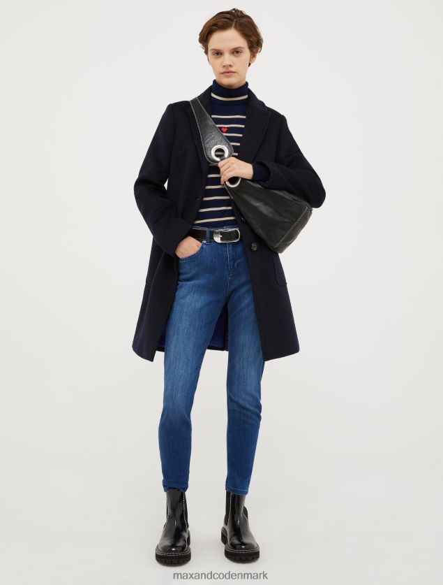 Kvinder dobbeltsidet uldblandingsfrakke MAX&Co. Marine blå B2Z2T6873 beklædning