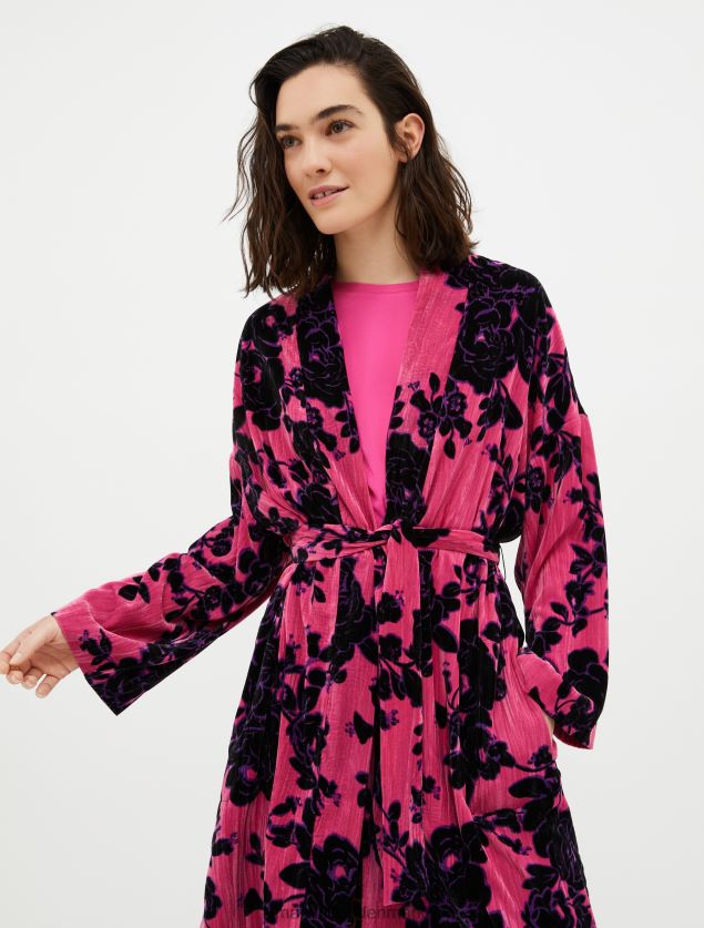 Kvinder fløjlsfrakke med krøllet effekt MAX&Co. fuchsia mønster B2Z2T6866 beklædning