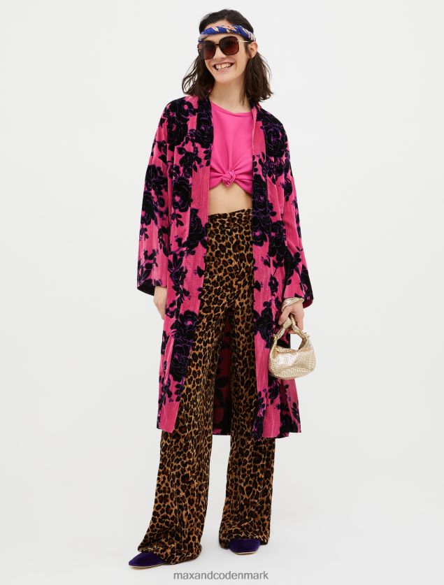 Kvinder fløjlsfrakke med krøllet effekt MAX&Co. fuchsia mønster B2Z2T6866 beklædning