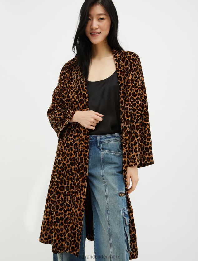 Kvinder fløjlsfrakke med krøllet effekt MAX&Co. kamel mønster B2Z2T6867 beklædning