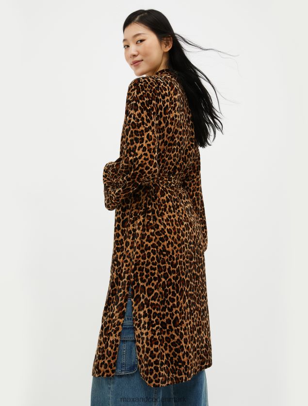 Kvinder fløjlsfrakke med krøllet effekt MAX&Co. kamel mønster B2Z2T6867 beklædning