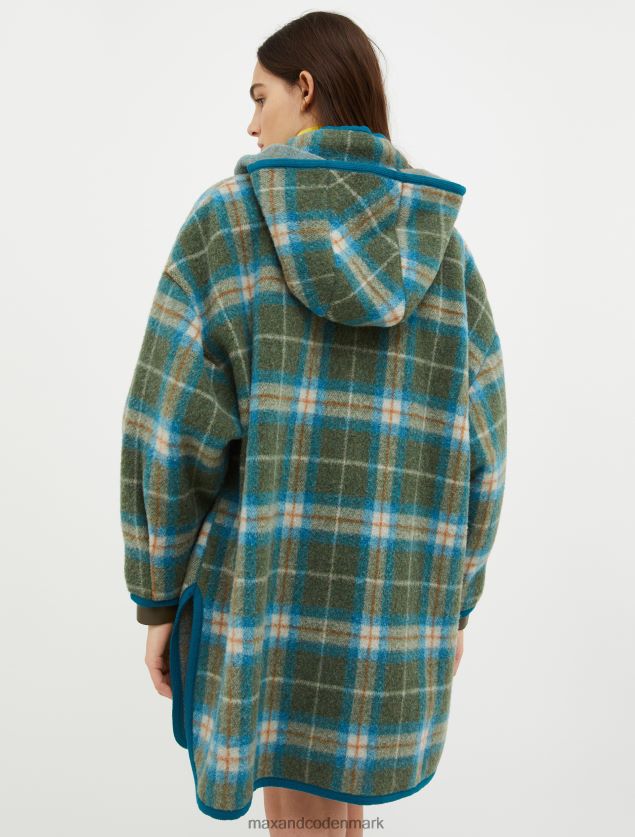 Kvinder frakke i kogt uldblanding med hætte MAX&Co. Himmelblå B2Z2T6877 beklædning