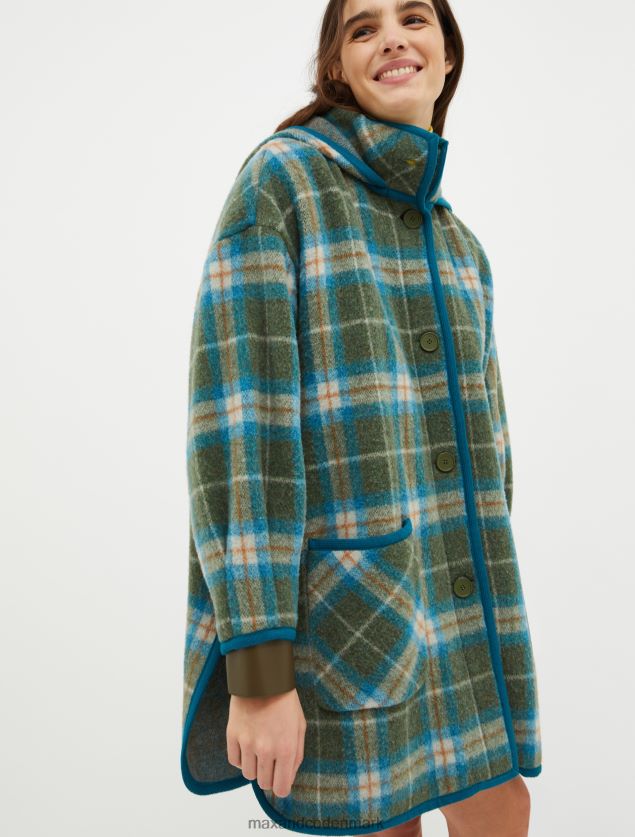 Kvinder frakke i kogt uldblanding med hætte MAX&Co. Himmelblå B2Z2T6877 beklædning