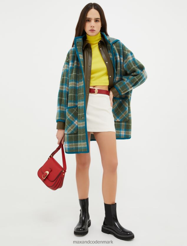 Kvinder frakke i kogt uldblanding med hætte MAX&Co. Himmelblå B2Z2T6877 beklædning