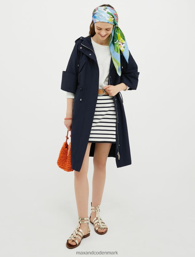 Kvinder hættejakke i bomuldsblanding MAX&Co. midnatsblå B2Z2T6808 beklædning