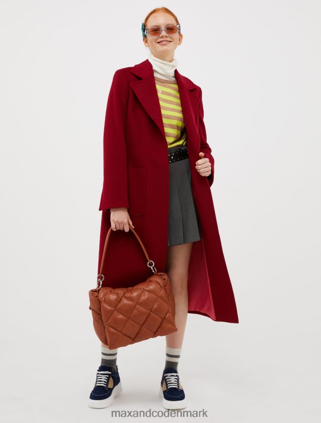 Kvinder løbsk uldfiltfrakke MAX&Co. bordeaux B2Z2T6854 beklædning