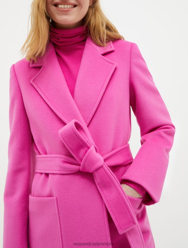 Kvinder løbsk uldfrakke MAX&Co. chokerende pink B2Z2T6863 beklædning