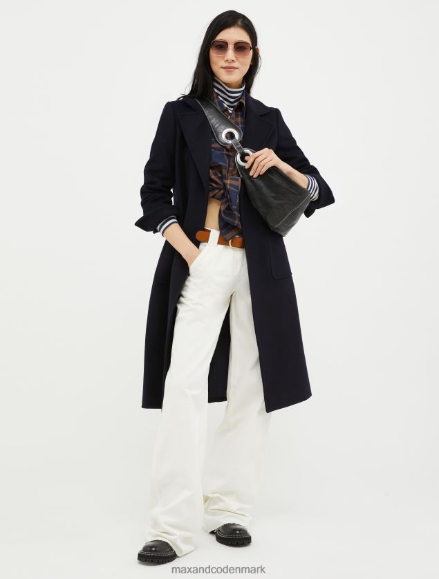 Kvinder løbsk uldfrakke MAX&Co. midnatsblå B2Z2T6842 beklædning