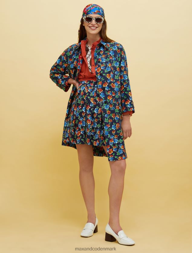 Kvinder mennesker, steder, farve duster coat MAX&Co. marineblåt mønster B2Z2T6879 beklædning