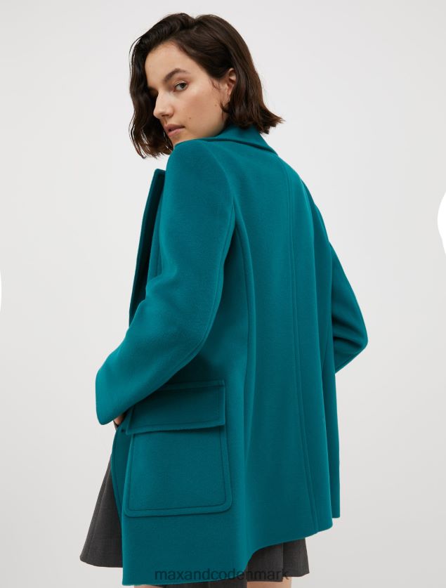 Kvinder uld bred klæde peacoat MAX&Co. Smaragd grøn B2Z2T6817 beklædning