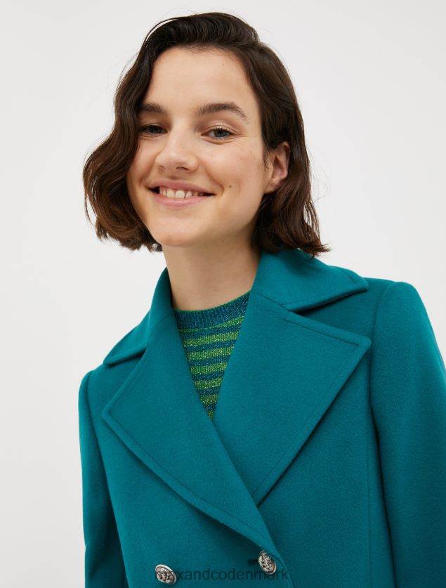 Kvinder uld bred klæde peacoat MAX&Co. Smaragd grøn B2Z2T6817 beklædning