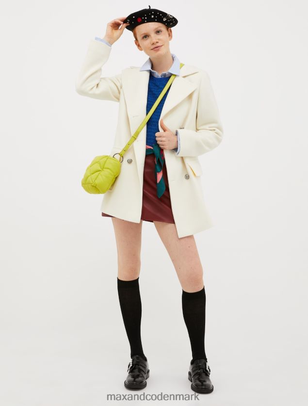 Kvinder uld bred klæde peacoat MAX&Co. elfenben B2Z2T6830 beklædning