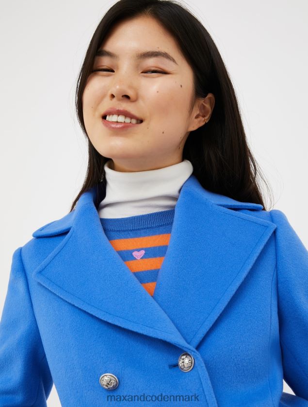 Kvinder uld bred klæde peacoat MAX&Co. luftvåben blå B2Z2T6816 beklædning