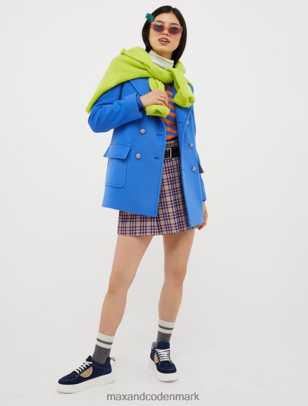 Kvinder uld bred klæde peacoat MAX&Co. luftvåben blå B2Z2T6816 beklædning