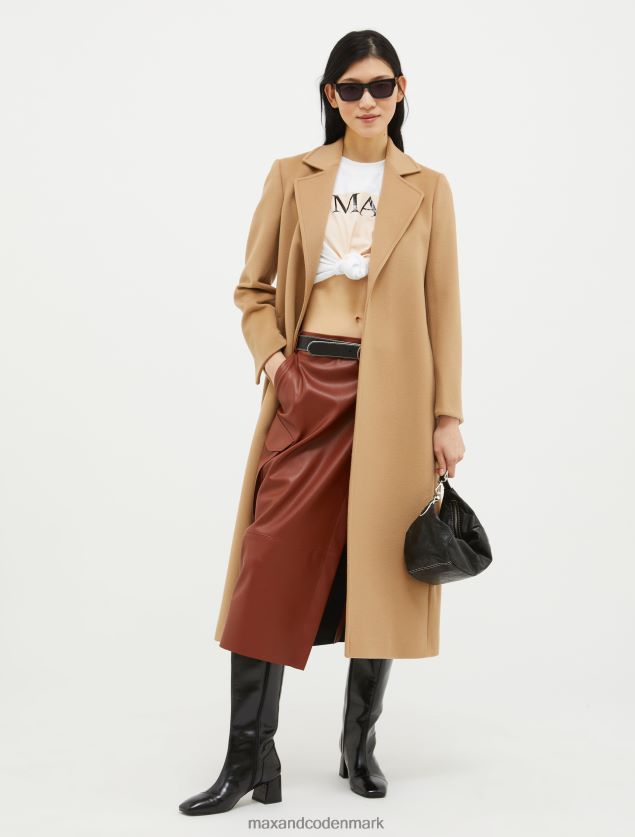 Kvinder uldfrakke med bælte MAX&Co. kamel B2Z2T6838 beklædning